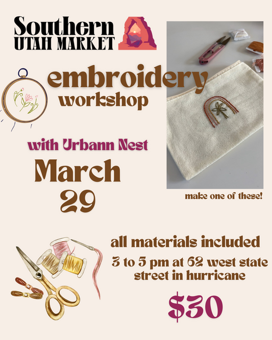 Embroidery Workshop with Urbann Nest